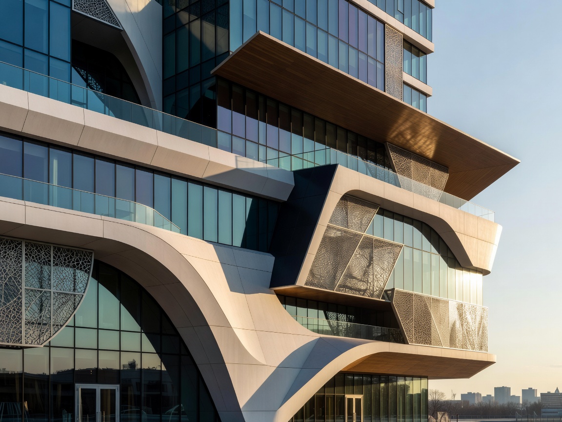 Abstract architectural details of a luxury resort and entertainment complex in Montreal